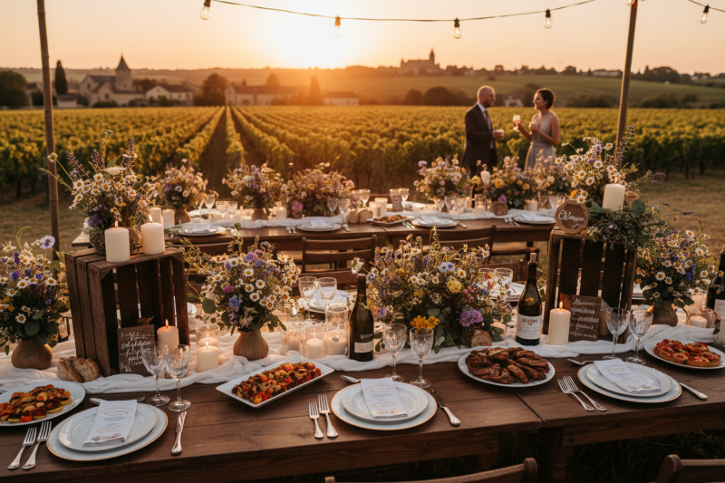 Mariage champêtre à Saint-Émilion organisé par Le Nectar Traiteur à Libourne